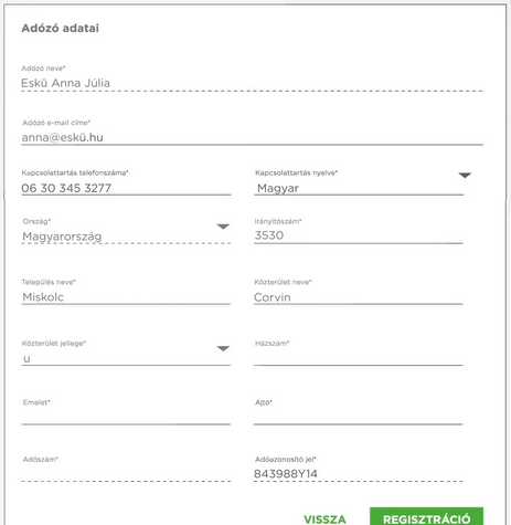 NAV Online Számla reg